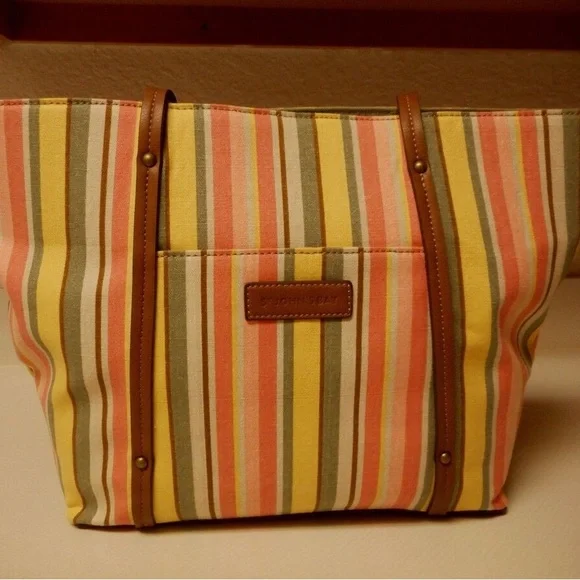 St Johns Bay Shoulder purse Striped Multicolor Tote Bag Beach - Picture 13 of 16